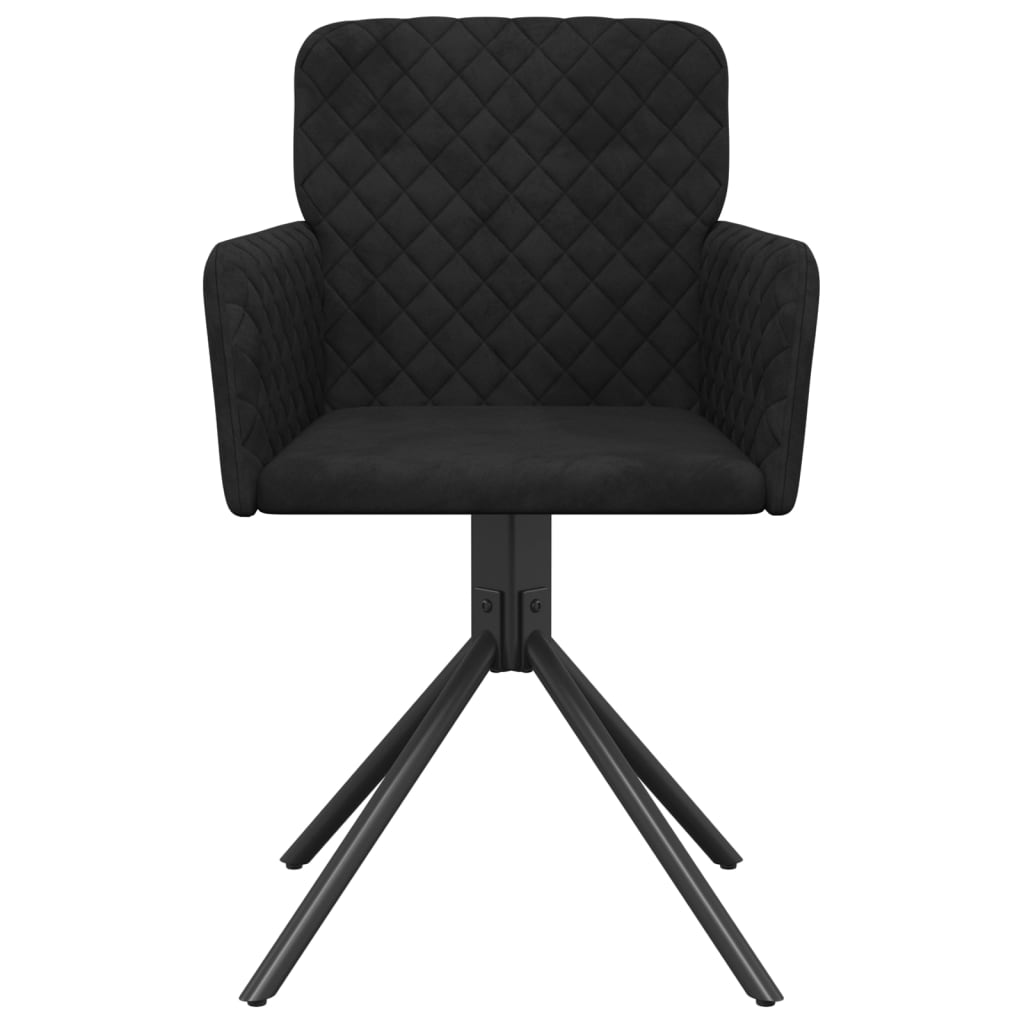 Eetkamerstoelen Draaibaar Fluweel Zwart