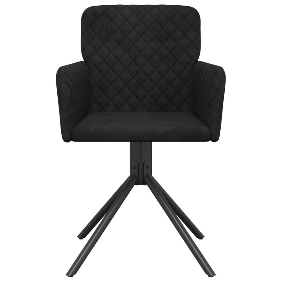 Eetkamerstoelen Draaibaar Fluweel Zwart