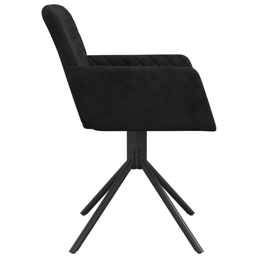 Eetkamerstoelen Draaibaar Fluweel Zwart