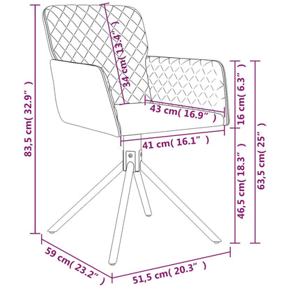 Eetkamerstoelen Draaibaar Fluweel Zwart