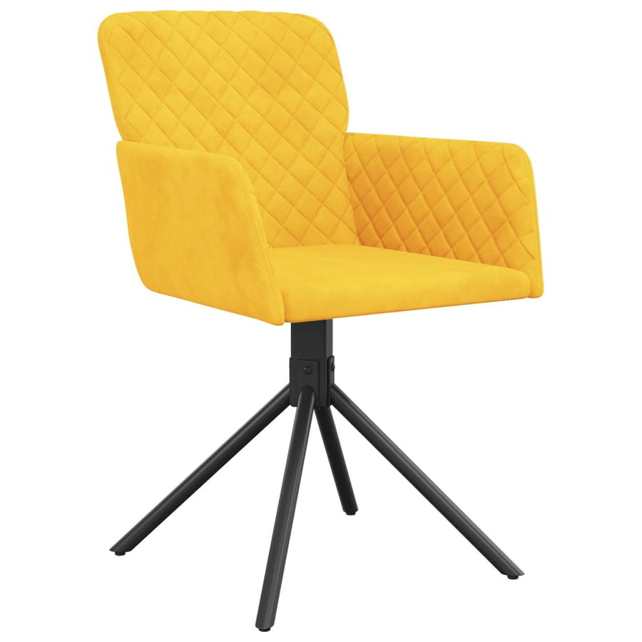 Eetkamerstoelen Draaibaar Fluweel Geel