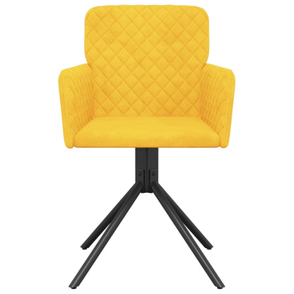 Eetkamerstoelen Draaibaar Fluweel Geel