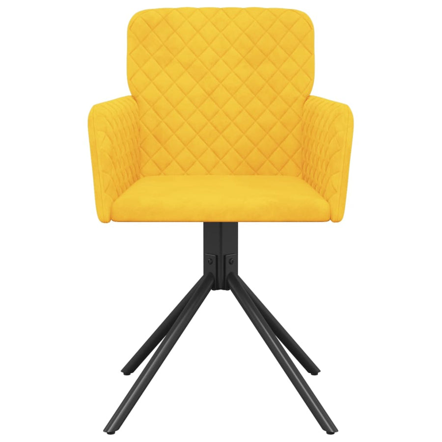 Eetkamerstoelen Draaibaar Fluweel Geel