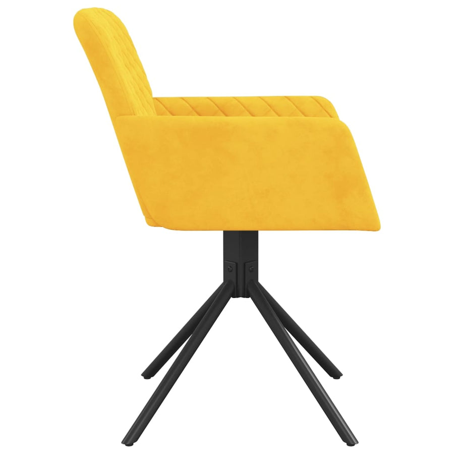 Eetkamerstoelen Draaibaar Fluweel Geel