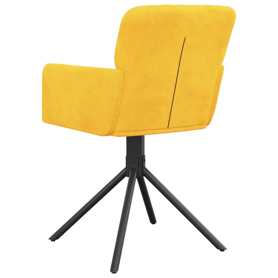 Eetkamerstoelen Draaibaar Fluweel Geel