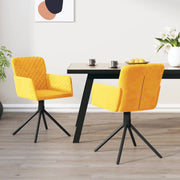 Eetkamerstoelen draaibaar 2 stuks geel fluweel