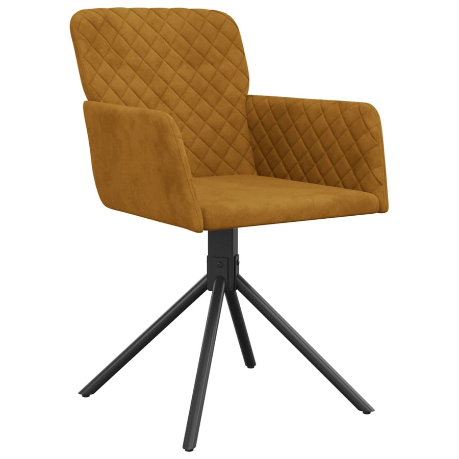 Eetkamerstoelen Draaibaar Fluweel Bruin