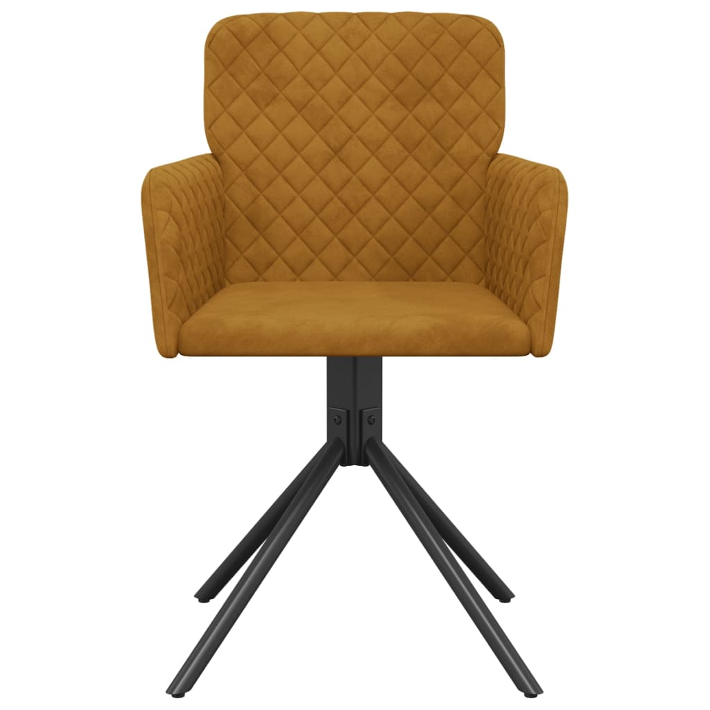 Eetkamerstoelen Draaibaar Fluweel Bruin