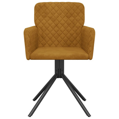 Eetkamerstoelen Draaibaar Fluweel Bruin