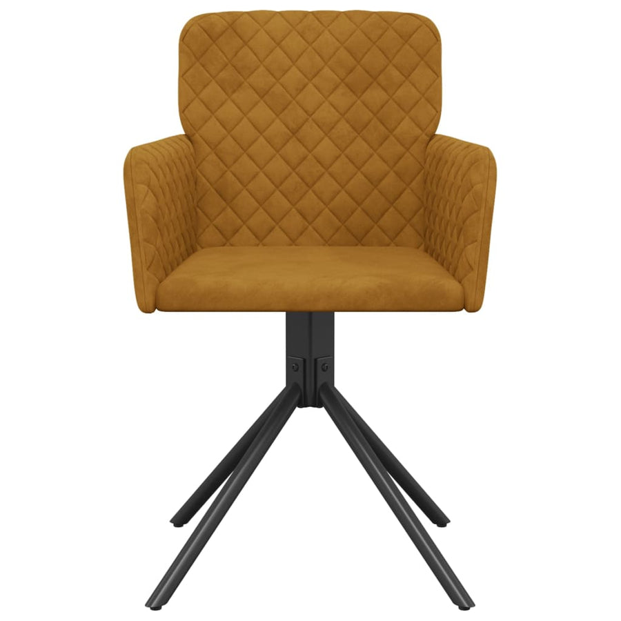 Eetkamerstoelen Draaibaar Fluweel Bruin