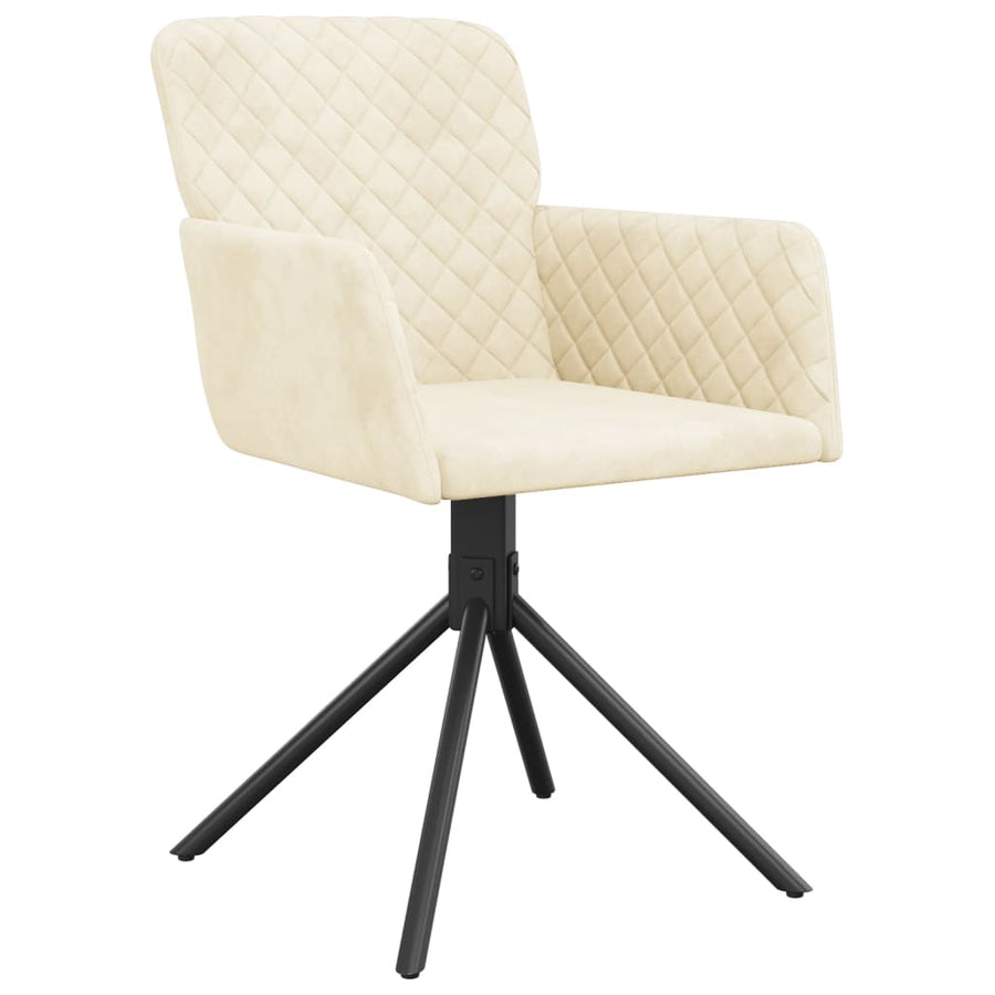 Eetkamerstoelen Draaibaar Fluweel Kleurig Crème