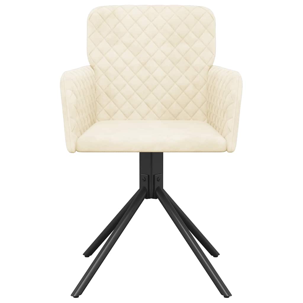 Eetkamerstoelen Draaibaar Fluweel Kleurig Crème