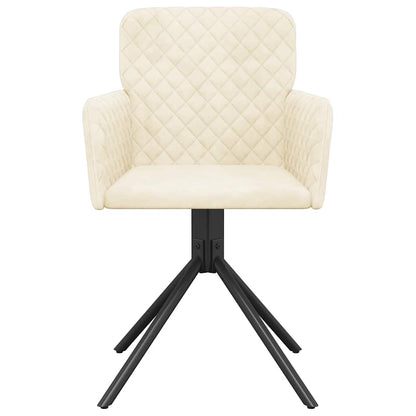 Eetkamerstoelen Draaibaar Fluweel Kleurig Crème