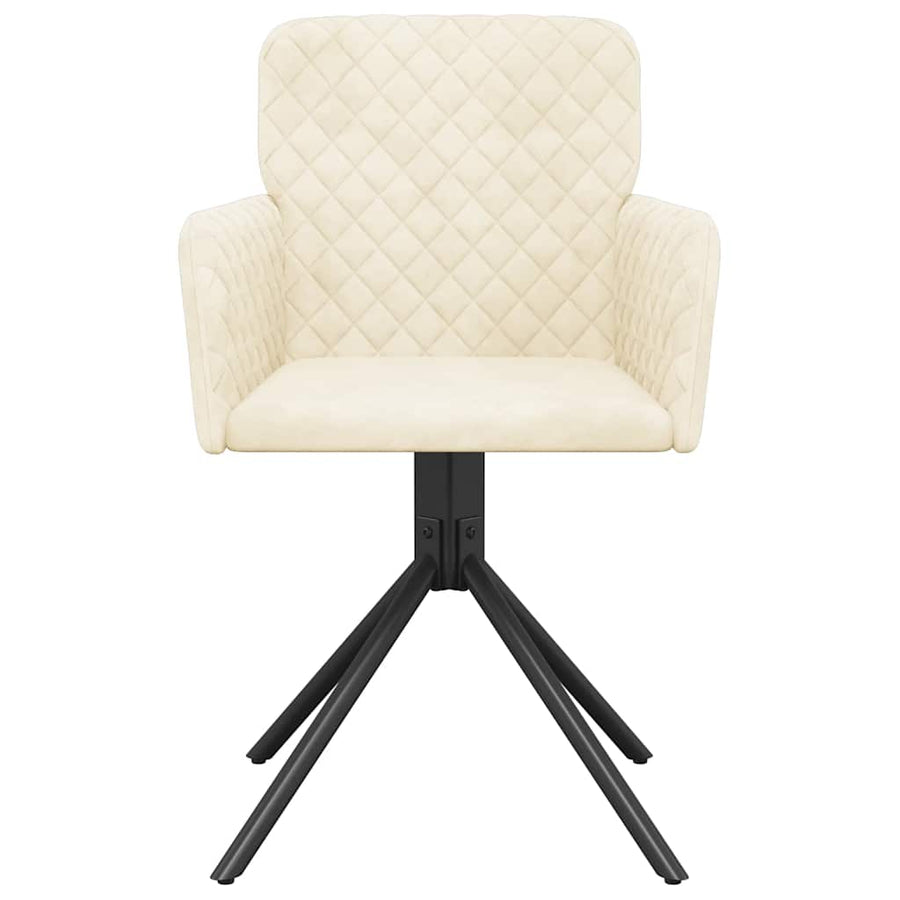 Eetkamerstoelen Draaibaar Fluweel Kleurig Crème