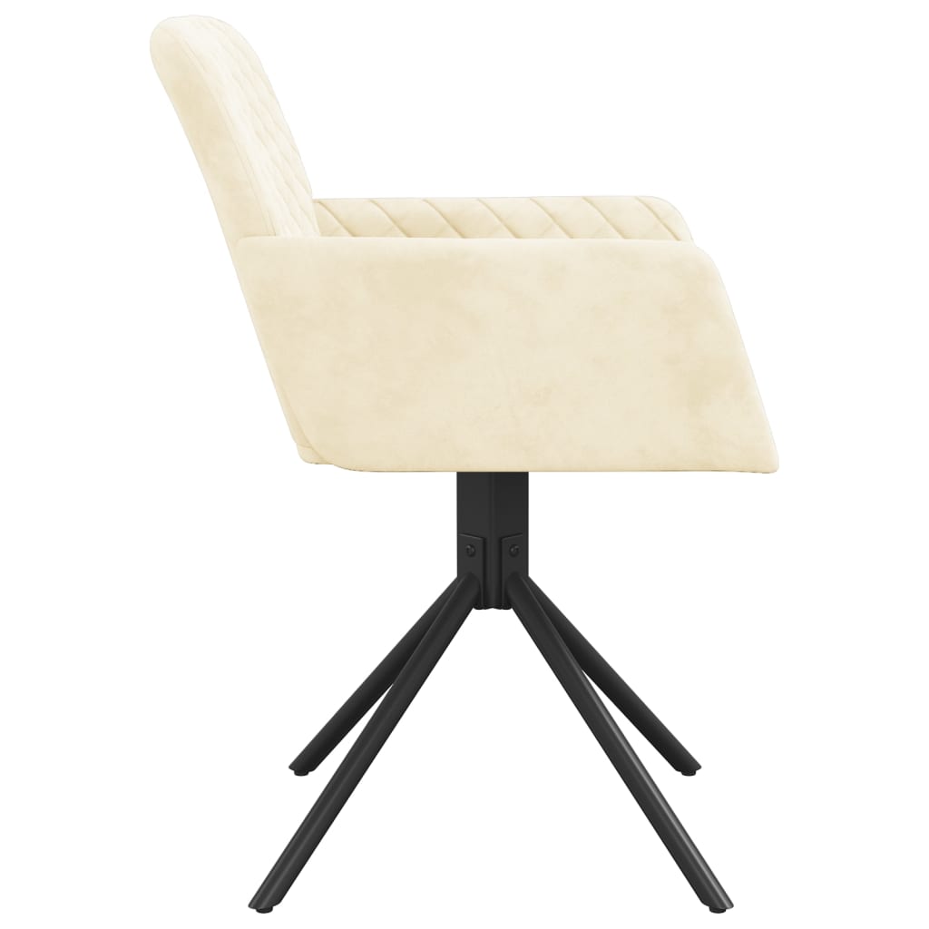 Eetkamerstoelen Draaibaar Fluweel Kleurig Crème