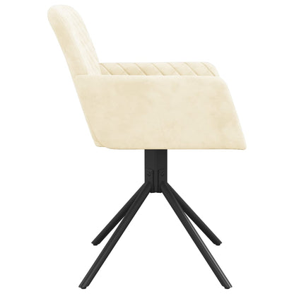 Eetkamerstoelen Draaibaar Fluweel Kleurig Crème