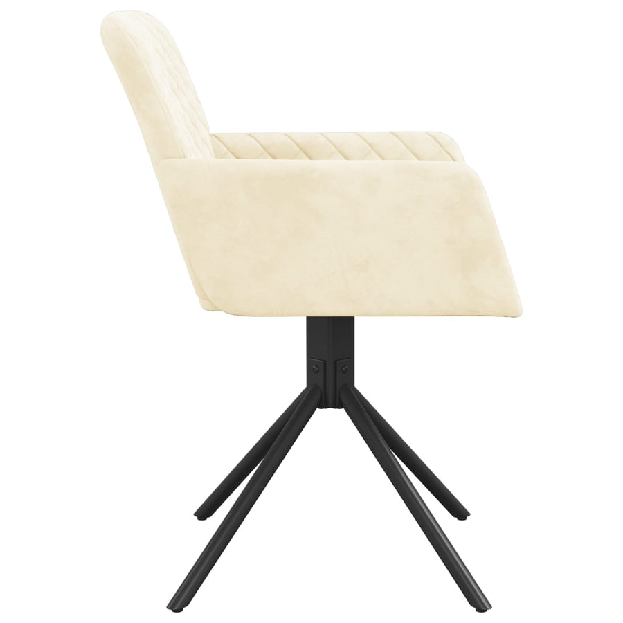 Eetkamerstoelen Draaibaar Fluweel Kleurig Crème