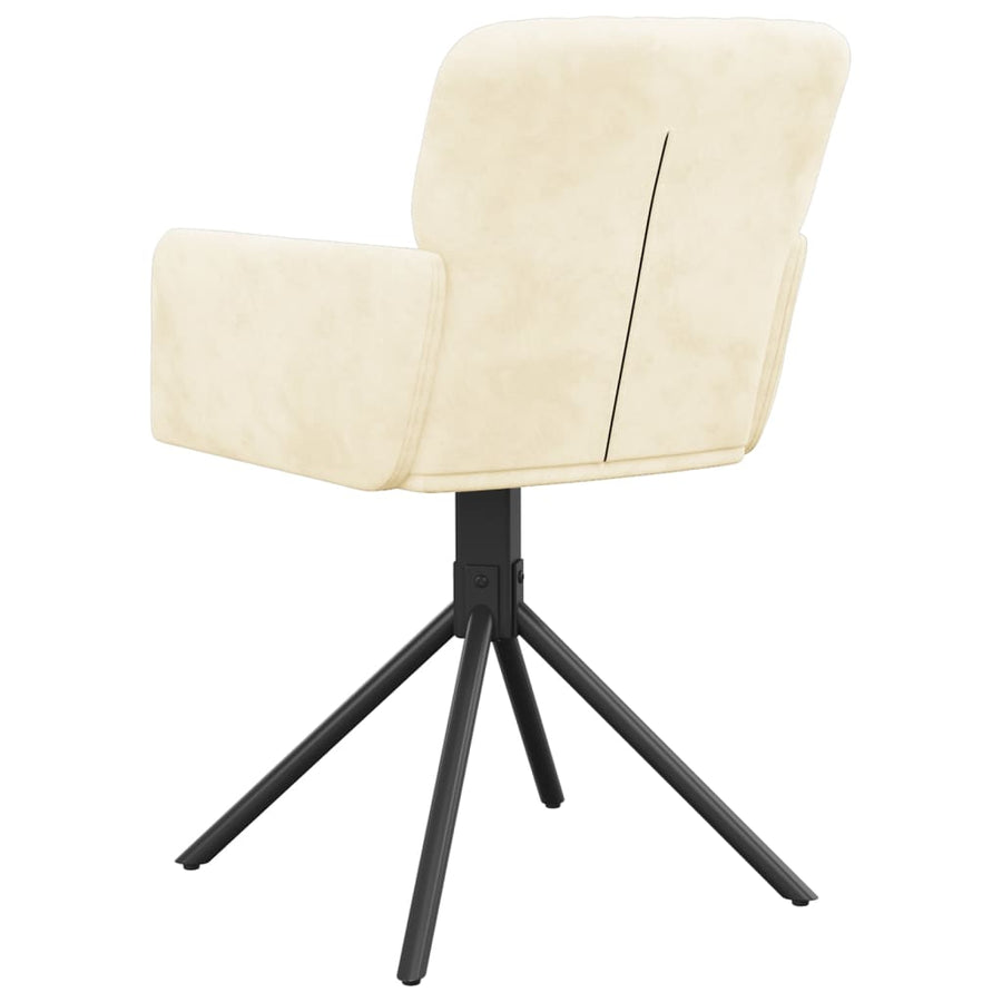 Eetkamerstoelen Draaibaar Fluweel Kleurig Crème