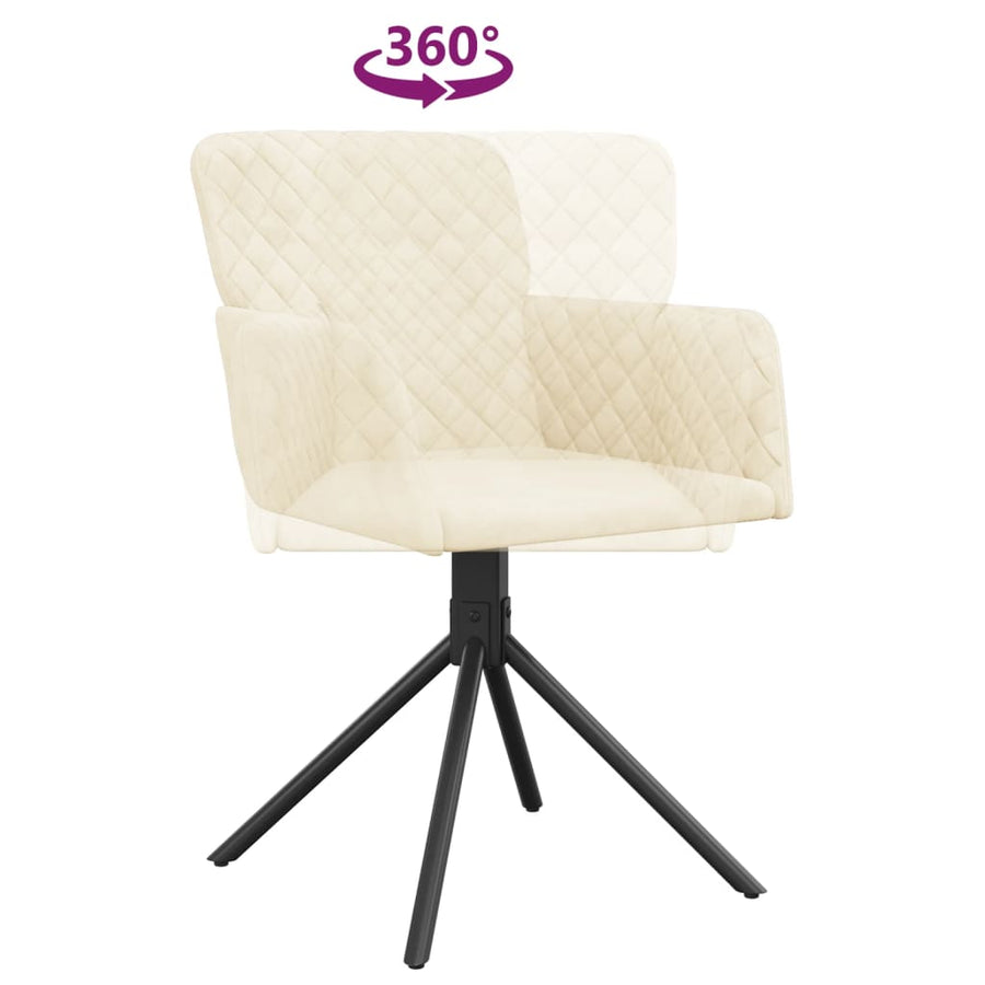 Eetkamerstoelen Draaibaar Fluweel Kleurig Crème