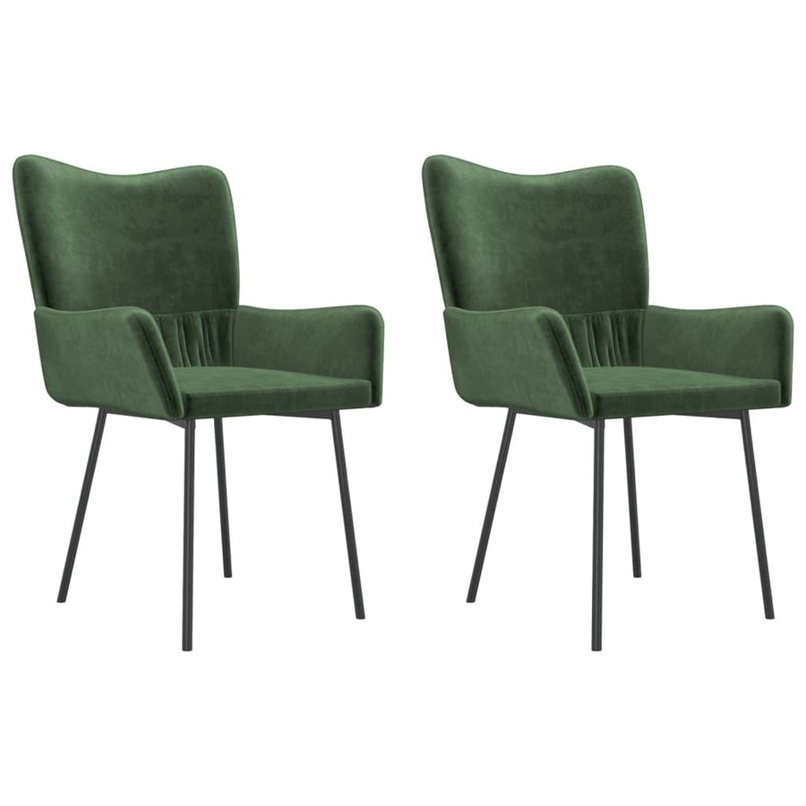 Eetkamerstoelen Fluweel Donkergroen