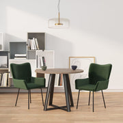 Eetkamerstoelen 2 st fluweel donkergroen 55x57x81,5 cm