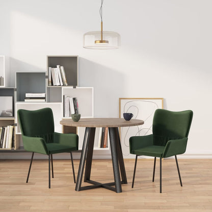 Eetkamerstoelen Fluweel Donkergroen
