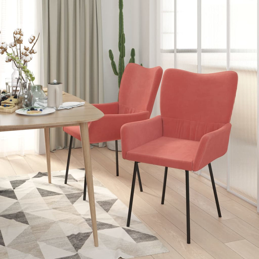 Eetkamerstoelen Fluweel Roze