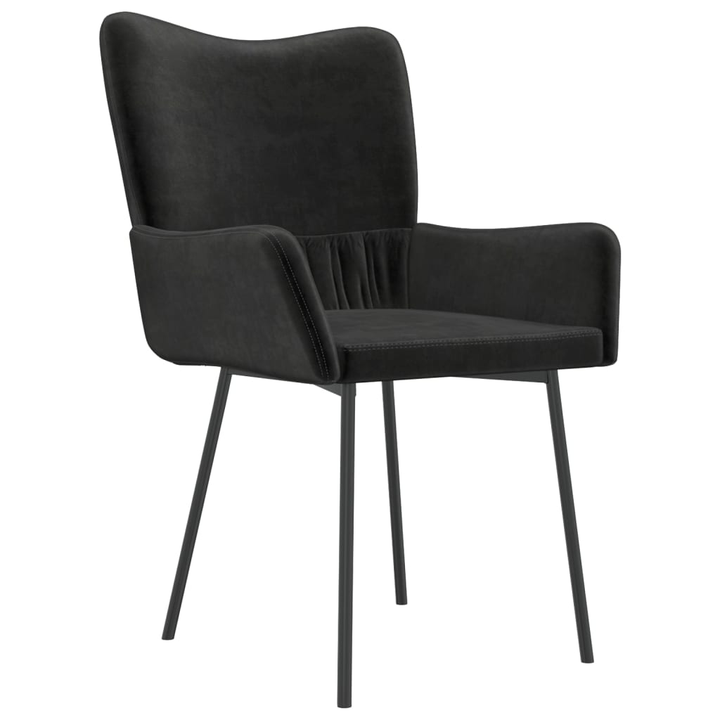 Eetkamerstoelen Fluweel Zwart