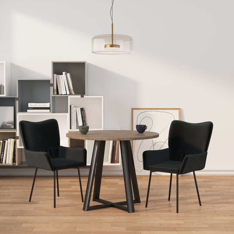 Eetkamerstoelen Fluweel Zwart