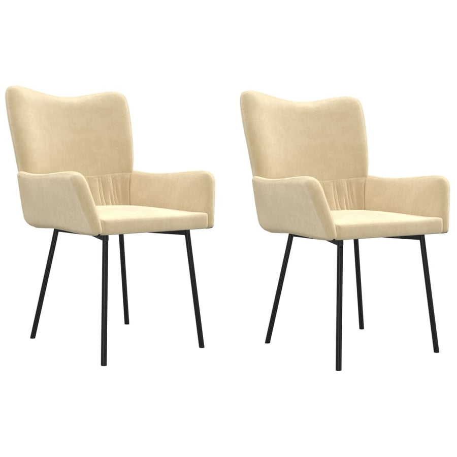 Eetkamerstoelen Fluweel Kleurig crème