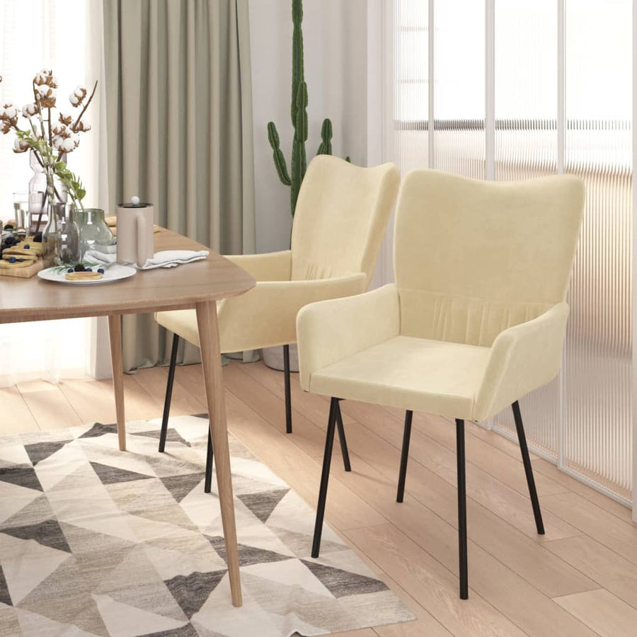 Eetkamerstoelen Fluweel Kleurig crème