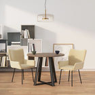 Eetkamerstoelen 2 st fluweel crème 55x57x81,5 cm