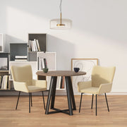 Eetkamerstoelen 2 st fluweel crème 55x57x81,5 cm