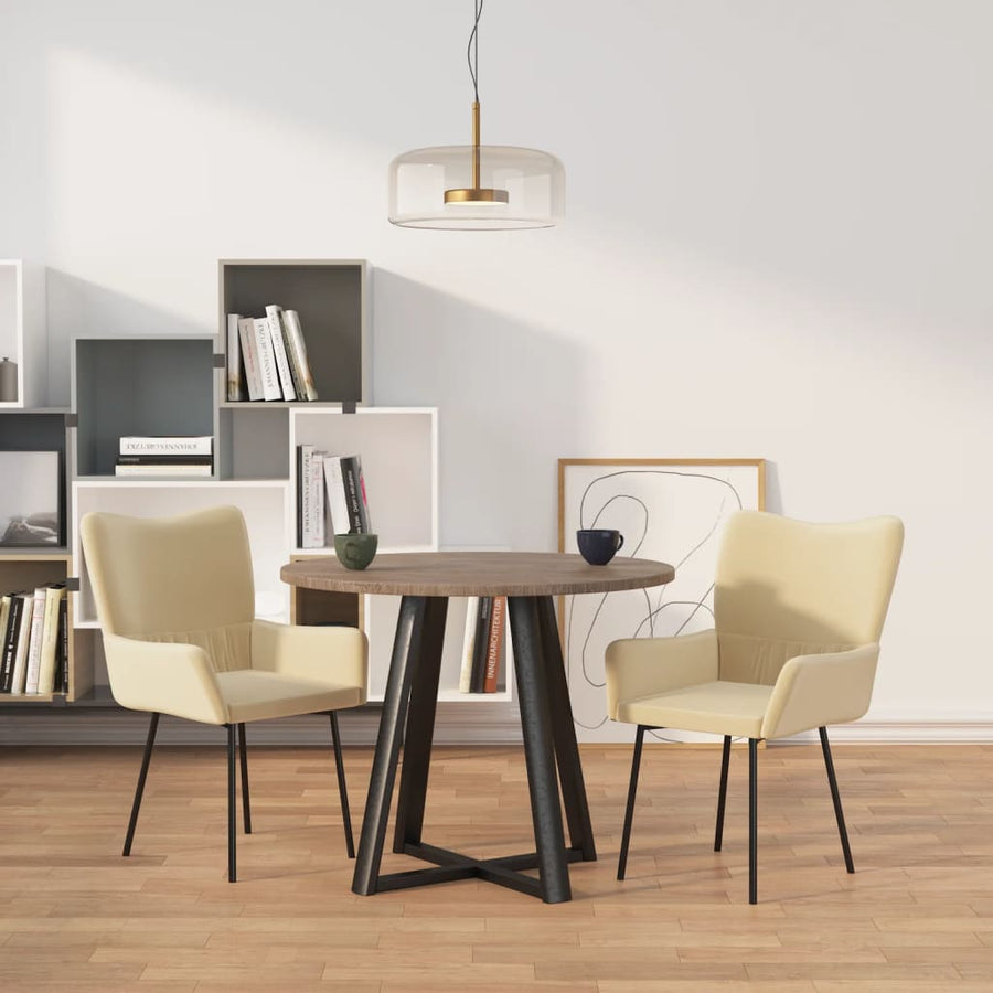 Eetkamerstoelen Fluweel Kleurig crème