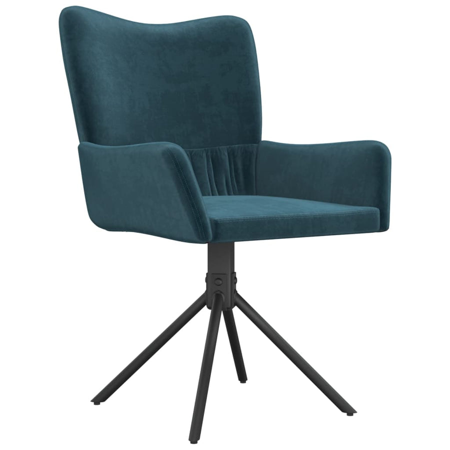 Eetkamerstoelen Draaibaar Fluweel Blauw