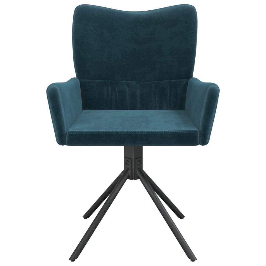 Eetkamerstoelen Draaibaar Fluweel Blauw