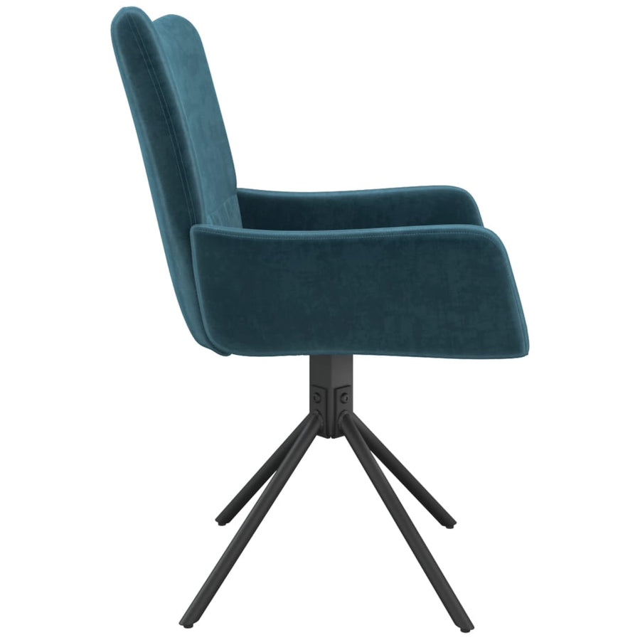 Eetkamerstoelen Draaibaar Fluweel Blauw