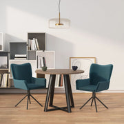 Eetkamerstoelen draaibaar 2 stuks fluweel blauw