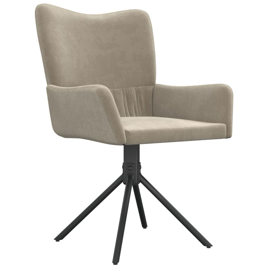 Eetkamerstoelen Draaibaar Fluweel Lichtgrijs