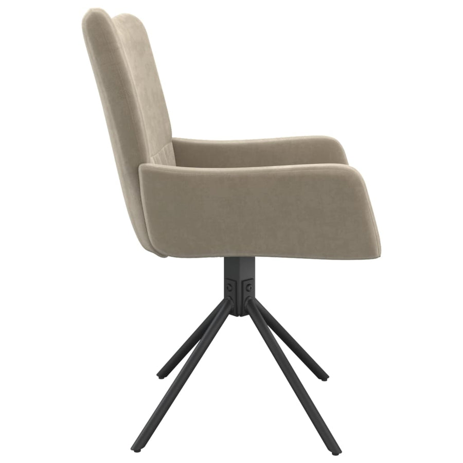 Eetkamerstoelen Draaibaar Fluweel Lichtgrijs