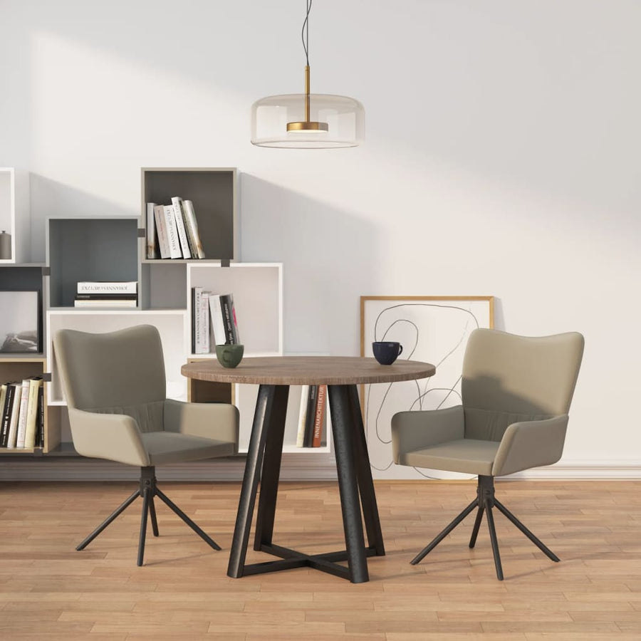 Eetkamerstoelen Draaibaar Fluweel Lichtgrijs