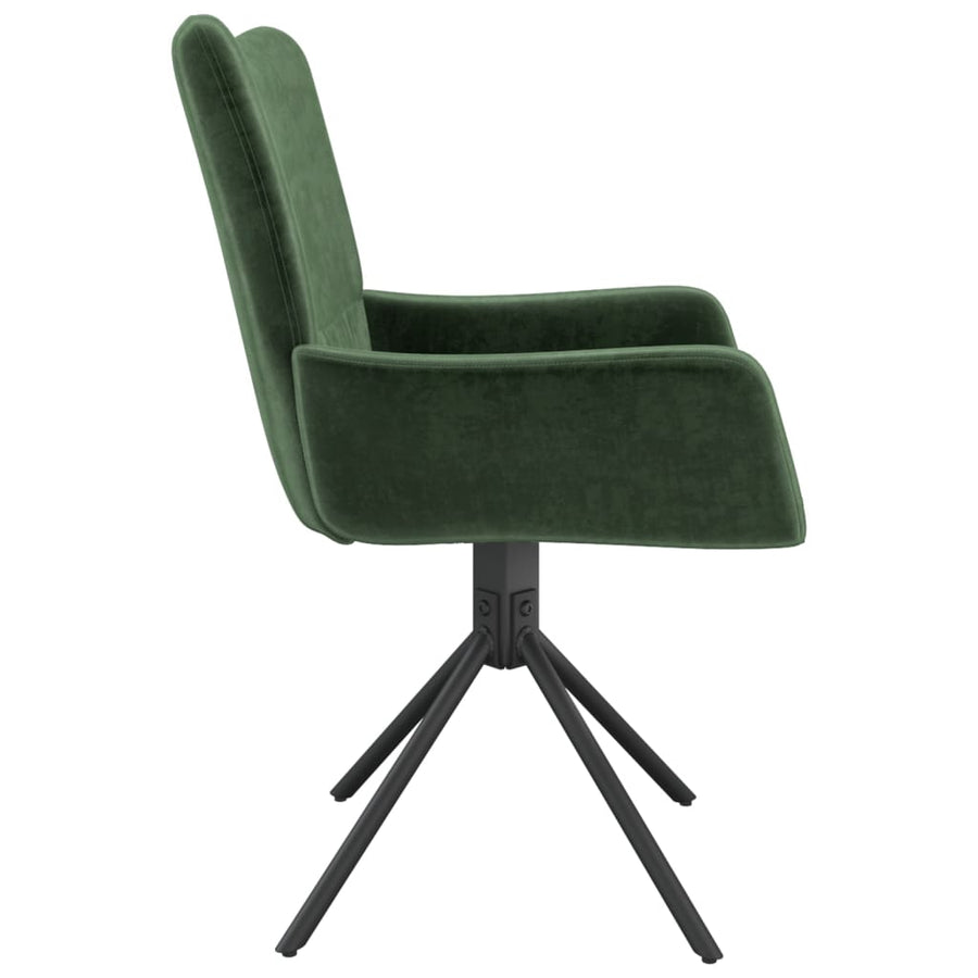 Eetkamerstoelen Draaibaar Fluweel Donkergroen