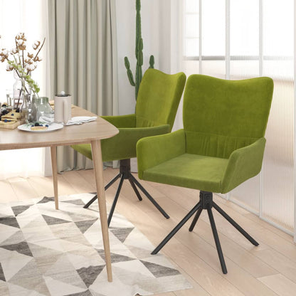 Eetkamerstoelen Draaibaar Fluweel Lichtgroen