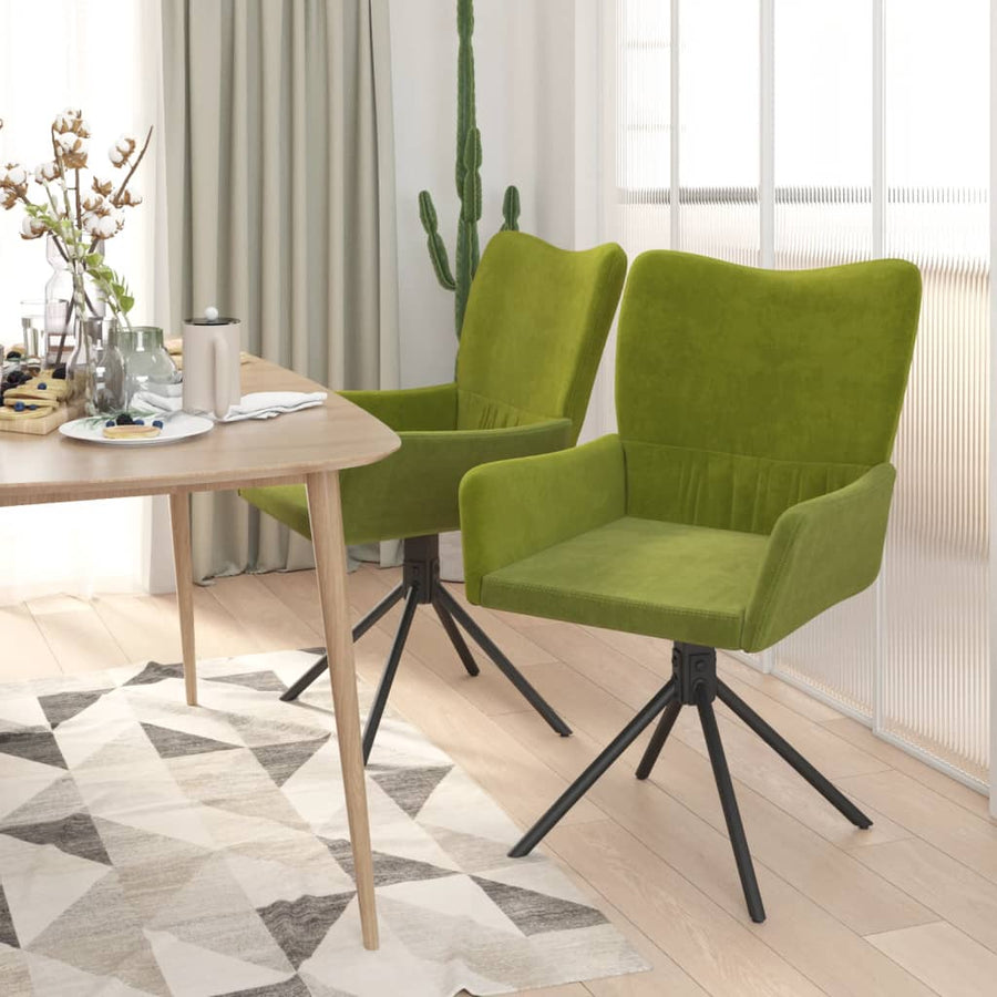 Eetkamerstoelen Draaibaar Fluweel Lichtgroen
