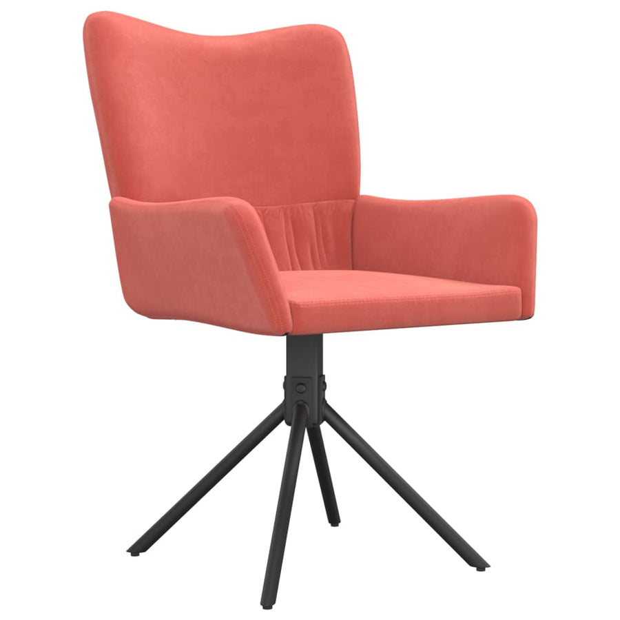 Eetkamerstoelen Draaibaar Fluweel Roze