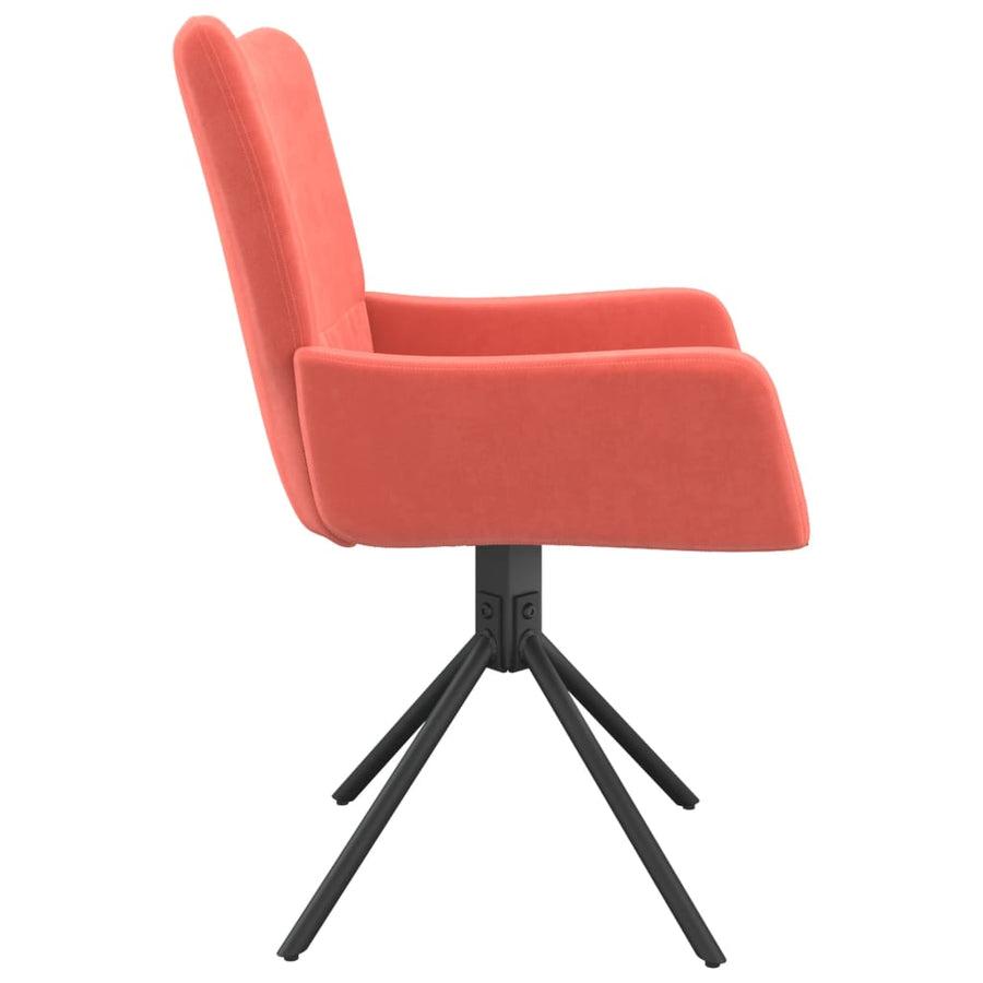 Eetkamerstoelen Draaibaar Fluweel Roze