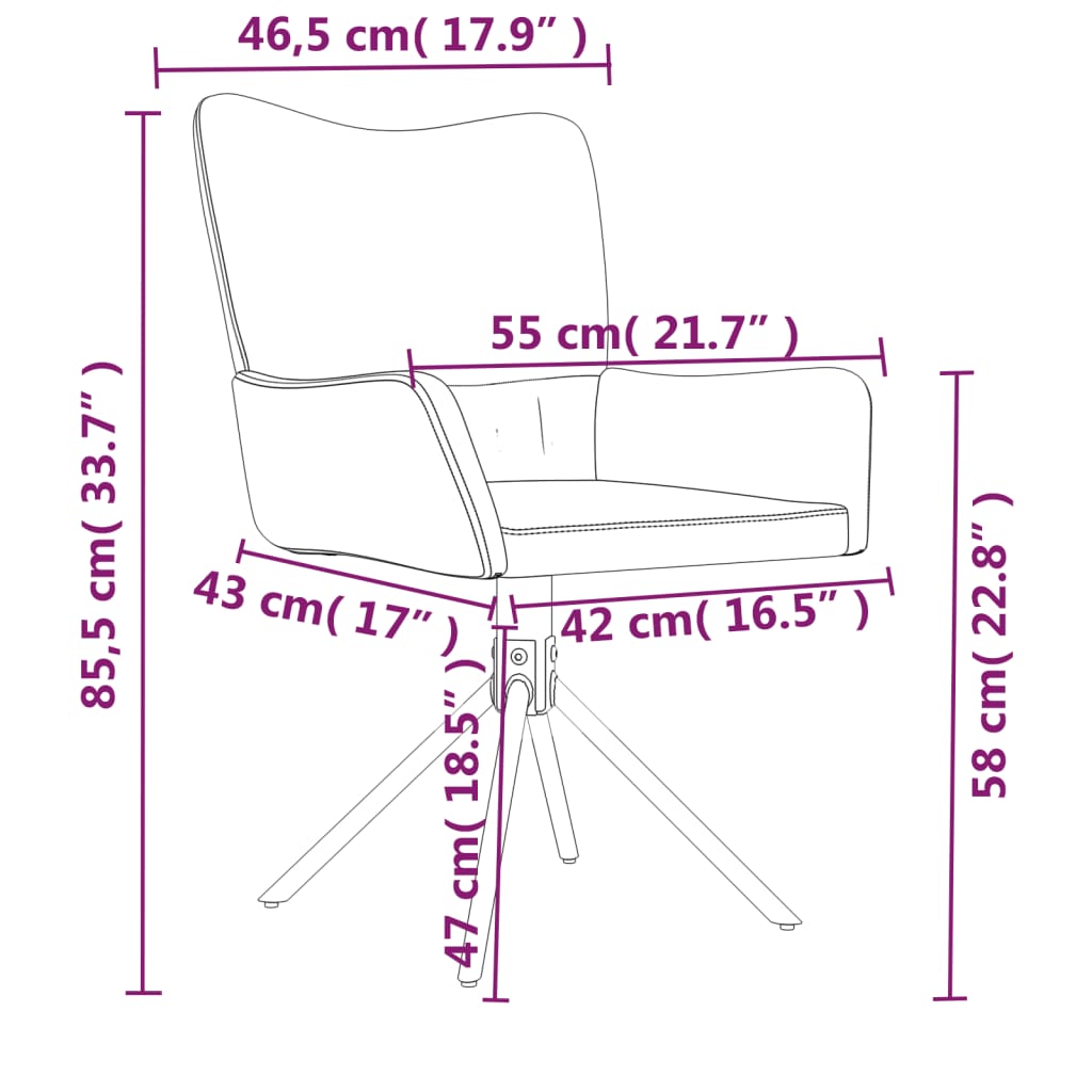 Eetkamerstoelen Draaibaar Fluweel Roze