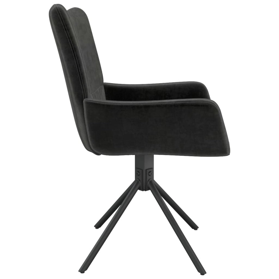 Eetkamerstoelen Draaibaar Fluweel Zwart
