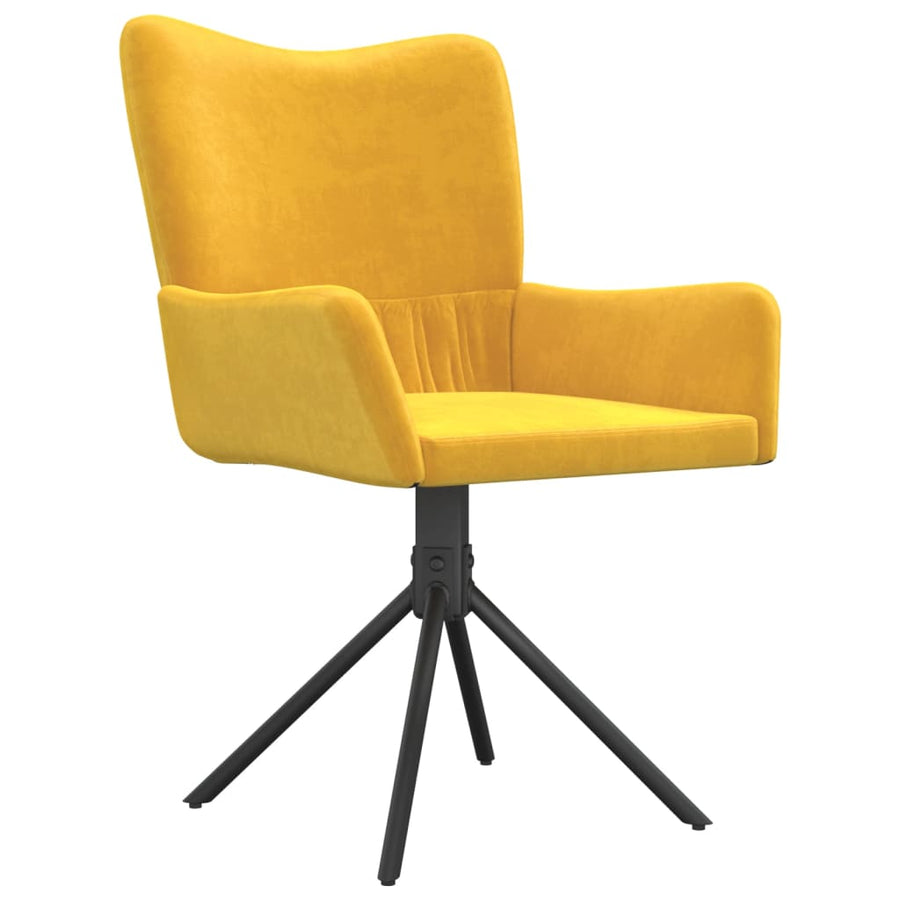 Eetkamerstoelen Draaibaar Fluweel Geel
