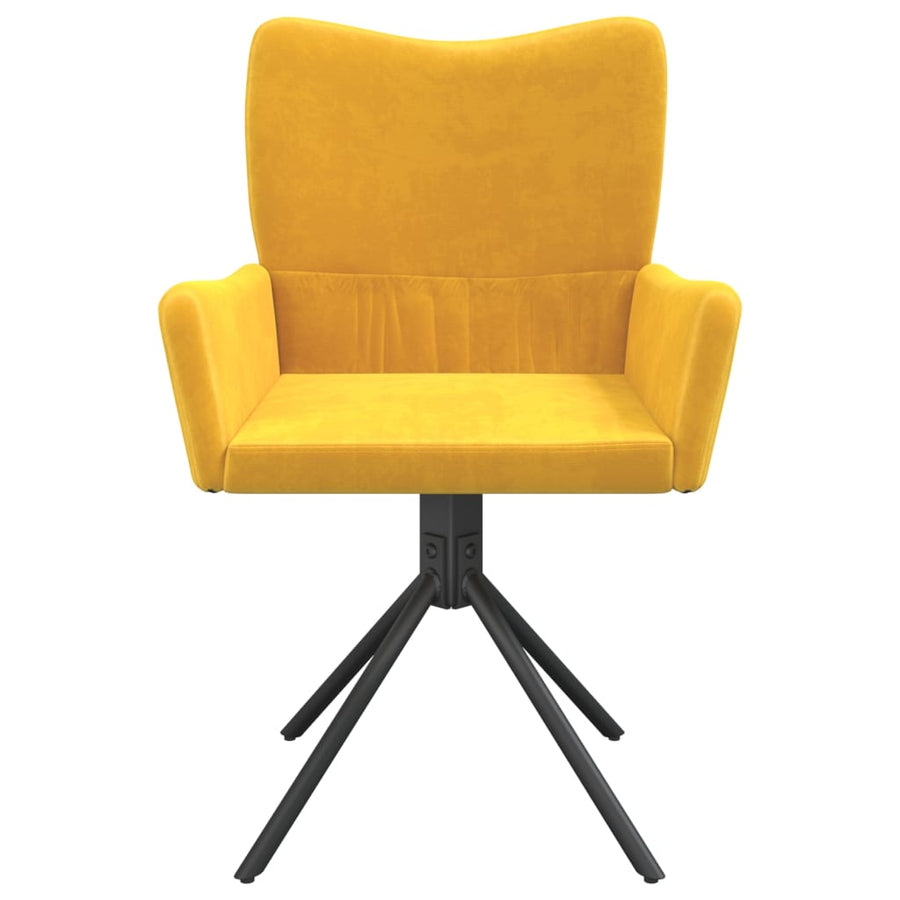 Eetkamerstoelen Draaibaar Fluweel Geel